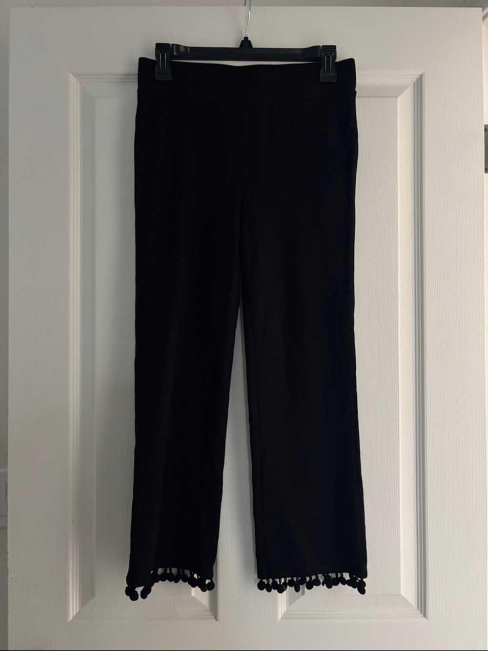Bobeau B Collection Black Women’s Pom-Pom Trim Crop Pants Sz S